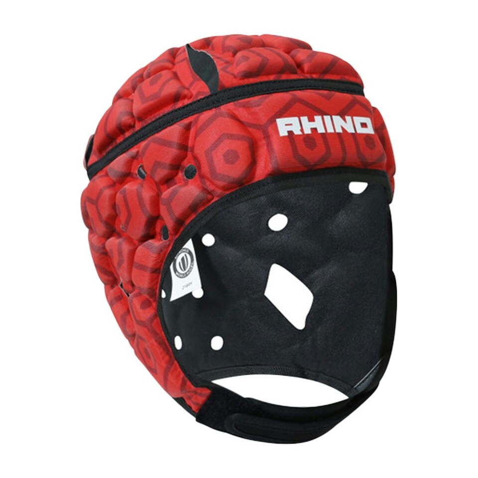Rhino Unisex Adult JB VII Rugby Headguard - Red/Black - M