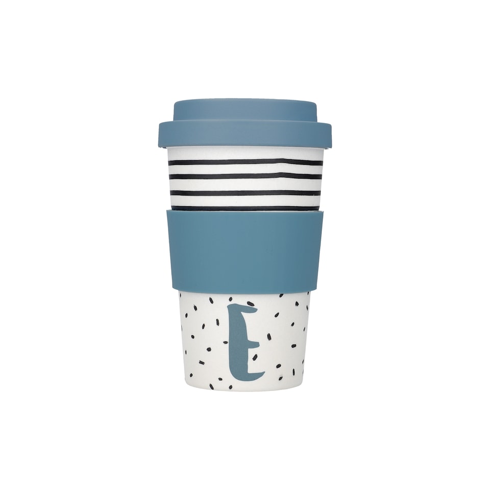 image 1 of KitchenCraft 410ml Bamboo A to Z Letter "E" Reuseable Mug | Multi