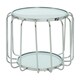 image 4 of Stylish Design Side Table With Glass Top, Quality Crafted Open Cage Design Table, Versatile Modern Table Silver