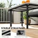image 5 of Outsunny Outdoor Coffee Table, Garden Table with Slatted WPC Top | Grey | Grey | 90 x 49 x 40 cm