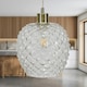 image 3 of First Choice Lighting Set of 2 Baine Clear Textured Glass with Satin Brass Pendant Fittings Bronze | Red
