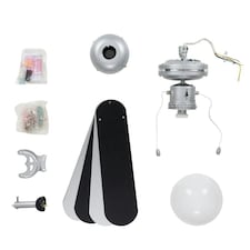 ValueLights Mirage Polished Silver Ceiling Fan Light and E27 Candle LED 4W Warm White 3000K Bulb