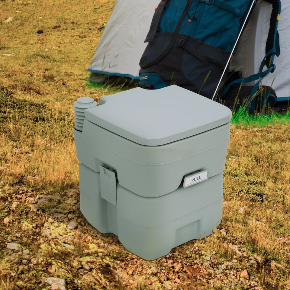 image 1 of Outsunny 20L Camping Toilet Portable Travel WC Caravan Picnic Fishing Restroom