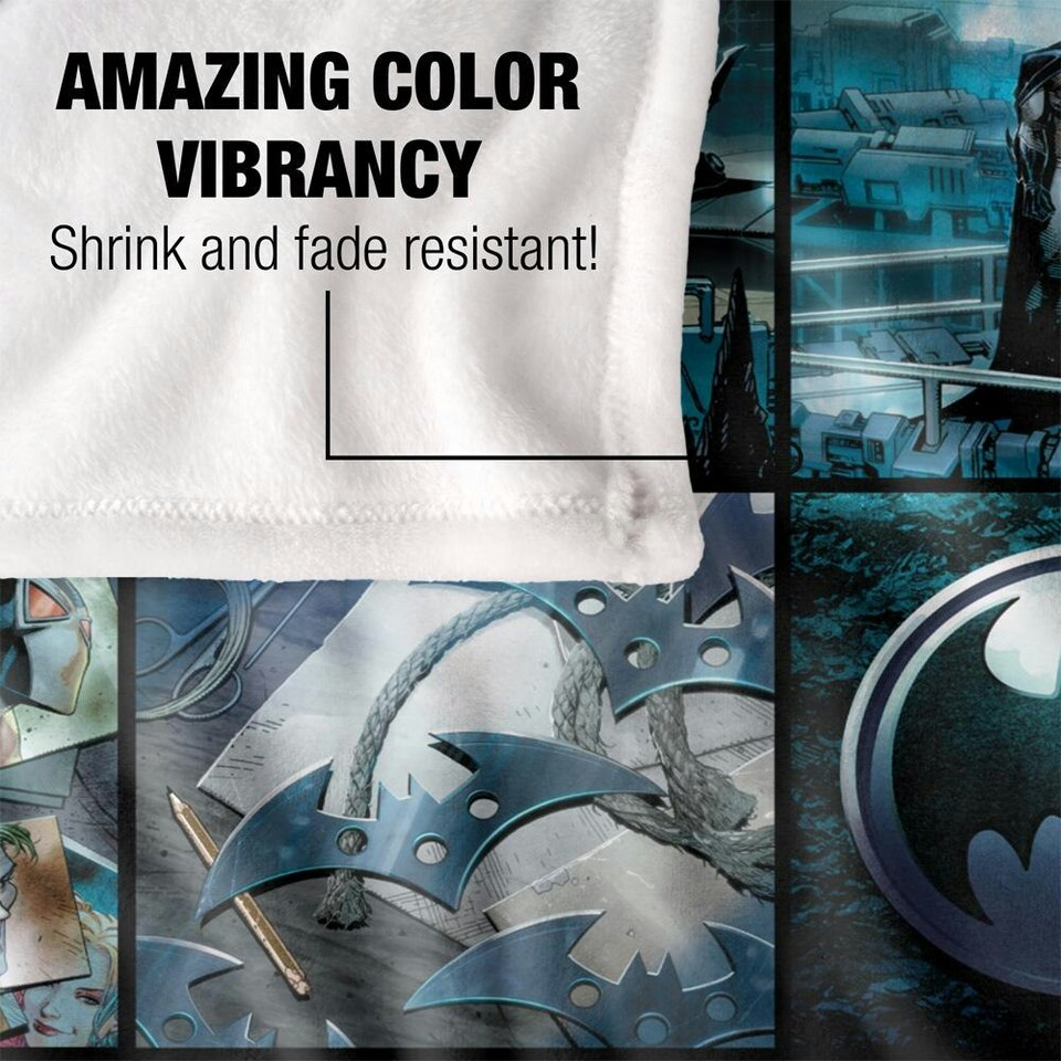 image 1 of Batman Batcave Montage Blanket - Multicoloured - One Size
