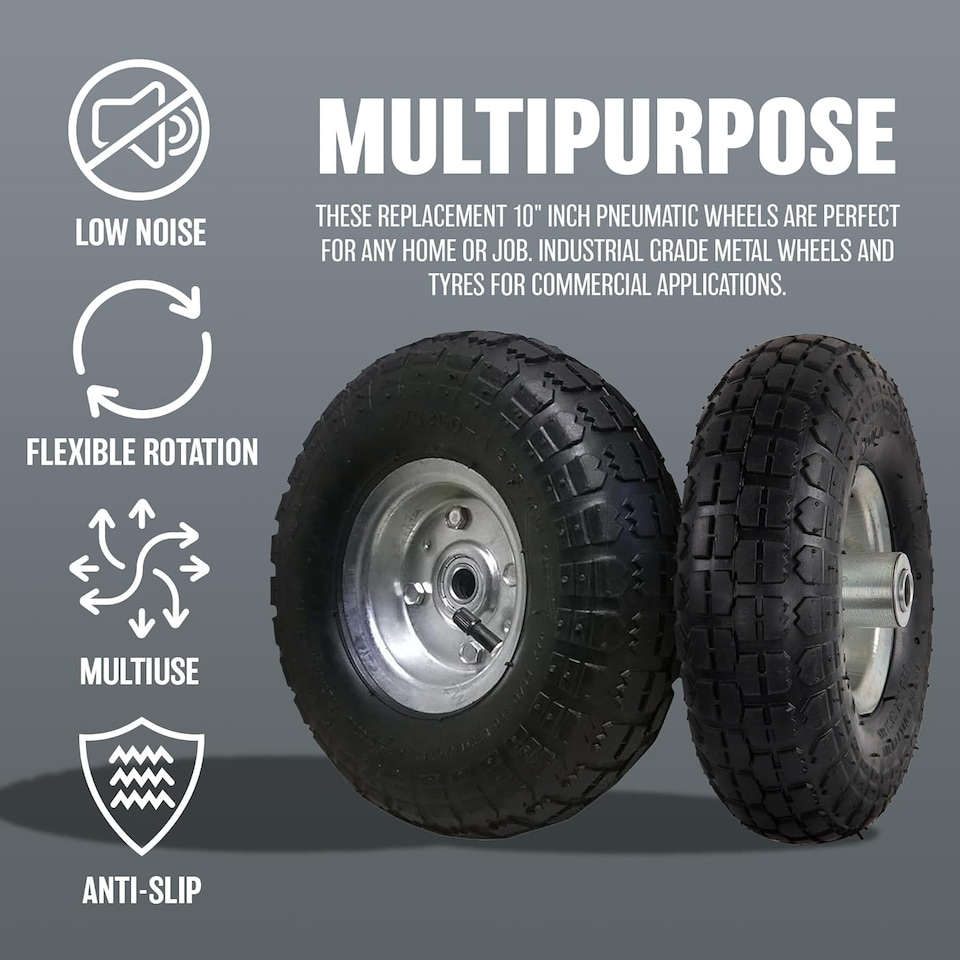 image 1 of Pneumatic Sack Truck Tyre 10' Wheel For Wheelbarrows Carts Hand Trucks
