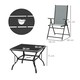 image 5 of Outsunny 5 PCs Garden Dining Set, Folding Chairs and Metal Top Table Grey