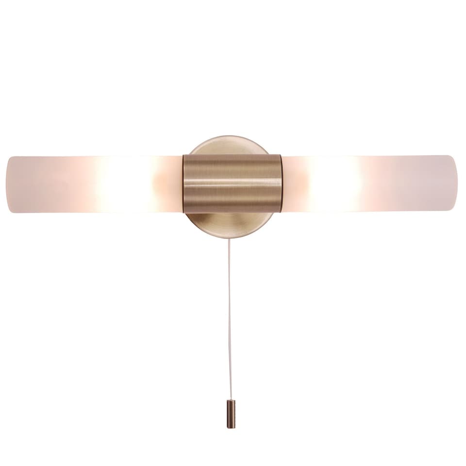image 1 of Modern Brass IP44 Rated Bathroom Wall Light Fitting with Tubular Glass Shades | Gold