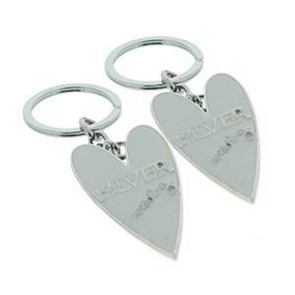 image 1 of Wendy Jones Blackett Designer Silver anniversary Set of 2 Keyrings