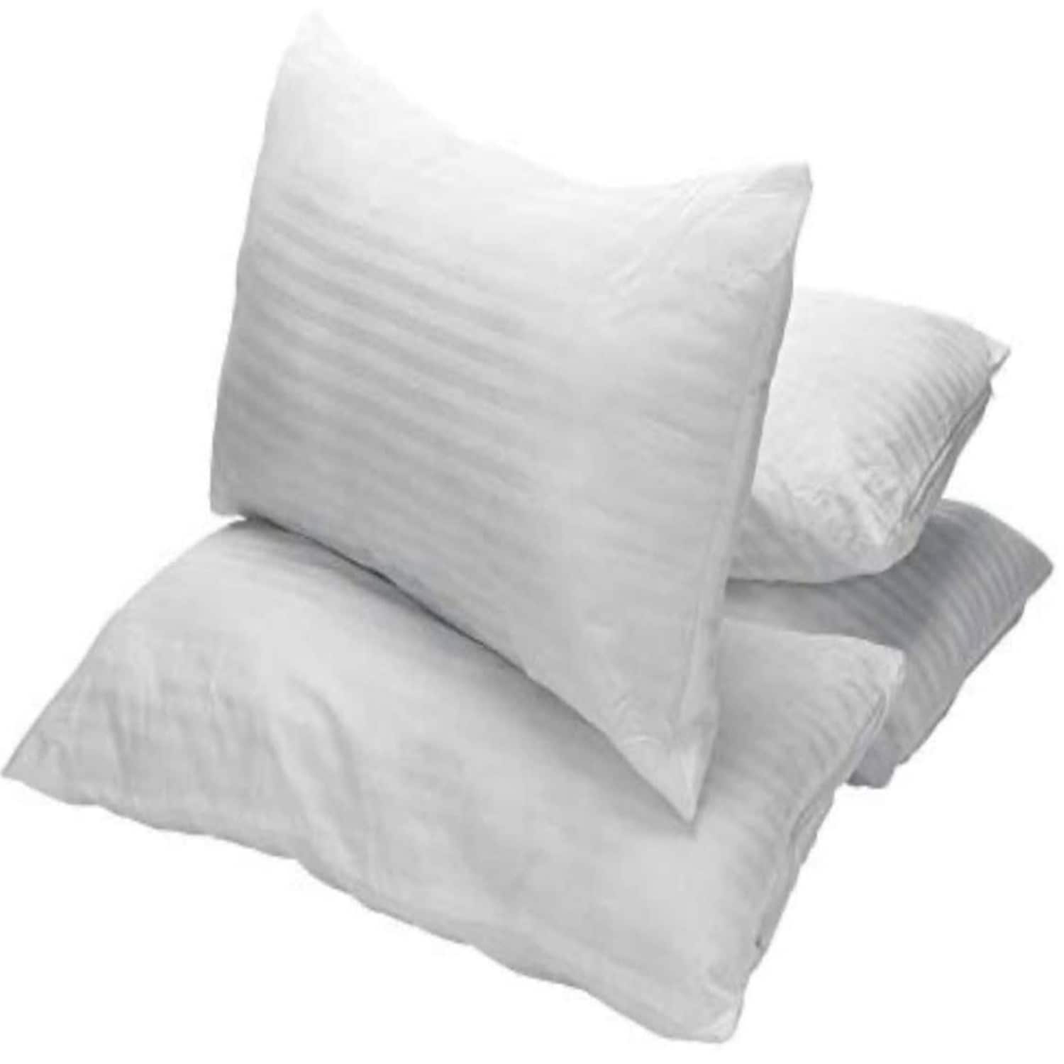 Stripe Bed Pillows Pack of 4 Hollowfibre Filled Hotel Quality Bounce Back