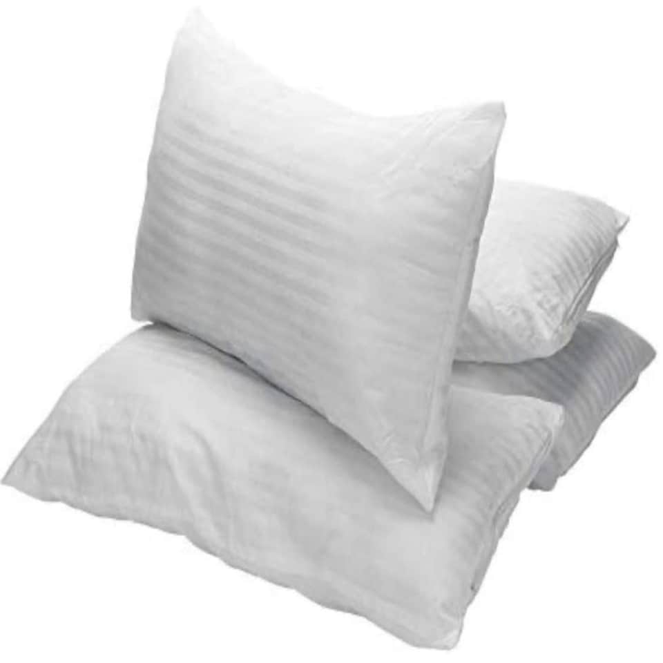 Stripe Bed Pillows Pack of 4 Hollowfibre Filled Hotel Quality Bounce Back