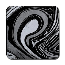 Black Marbled Paint (Coaster)