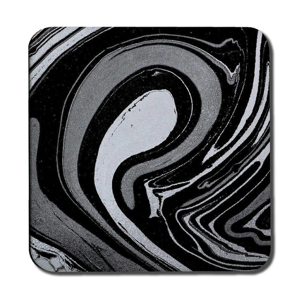 image 1 of Black Marbled Paint (Coaster)