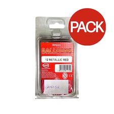 Everts Minipax Latex Metallic Balloons (Pack of 12) - Red - One Size