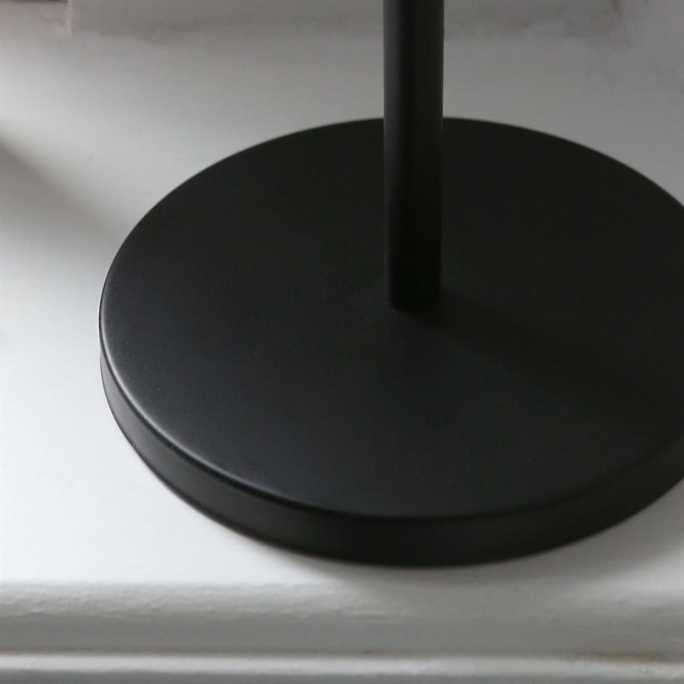 image 1 of Harbour Housewares Pedestal Mirror - 18.5cm x 34.5cm - Black | Black | Black