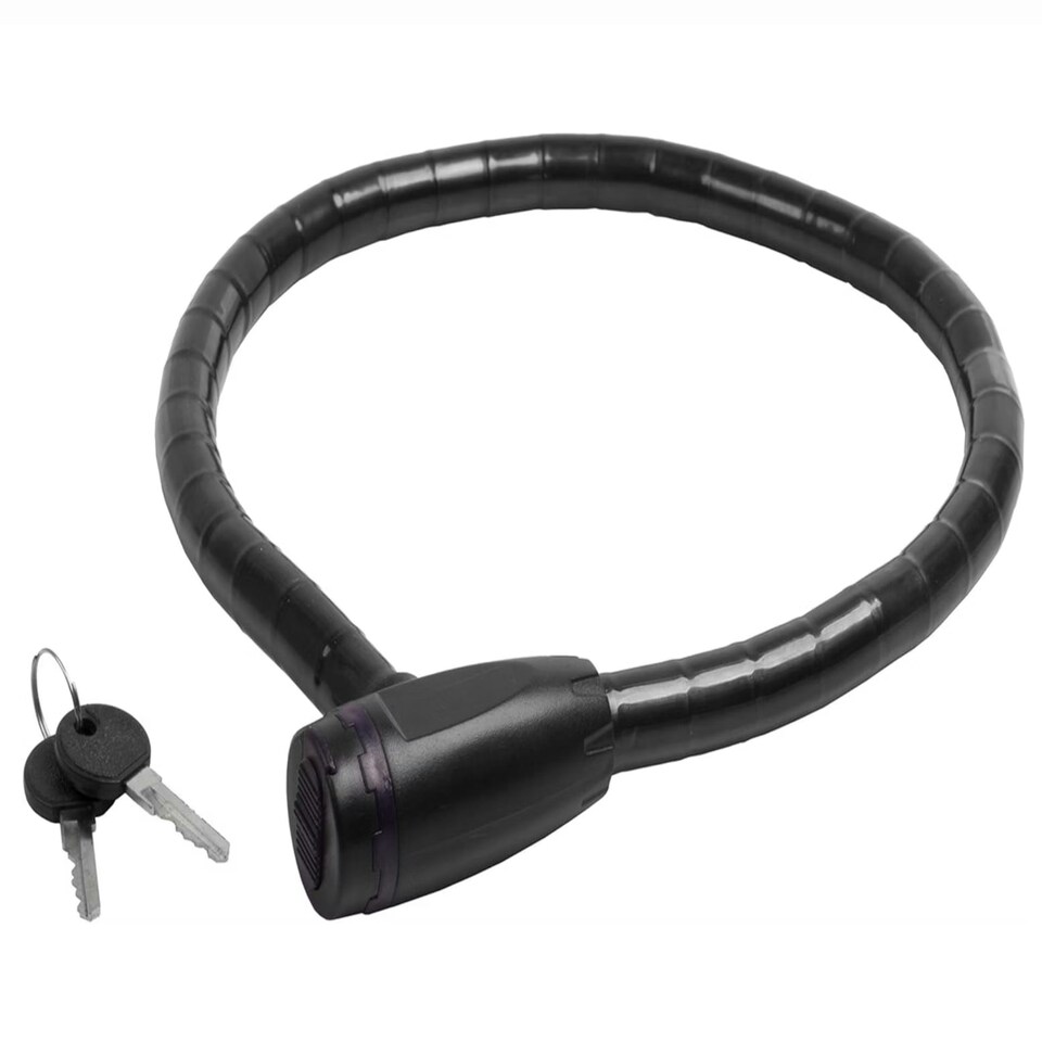 image 1 of Sport Direct 18mm x 80cm Armoured Cable Bike Lock Black