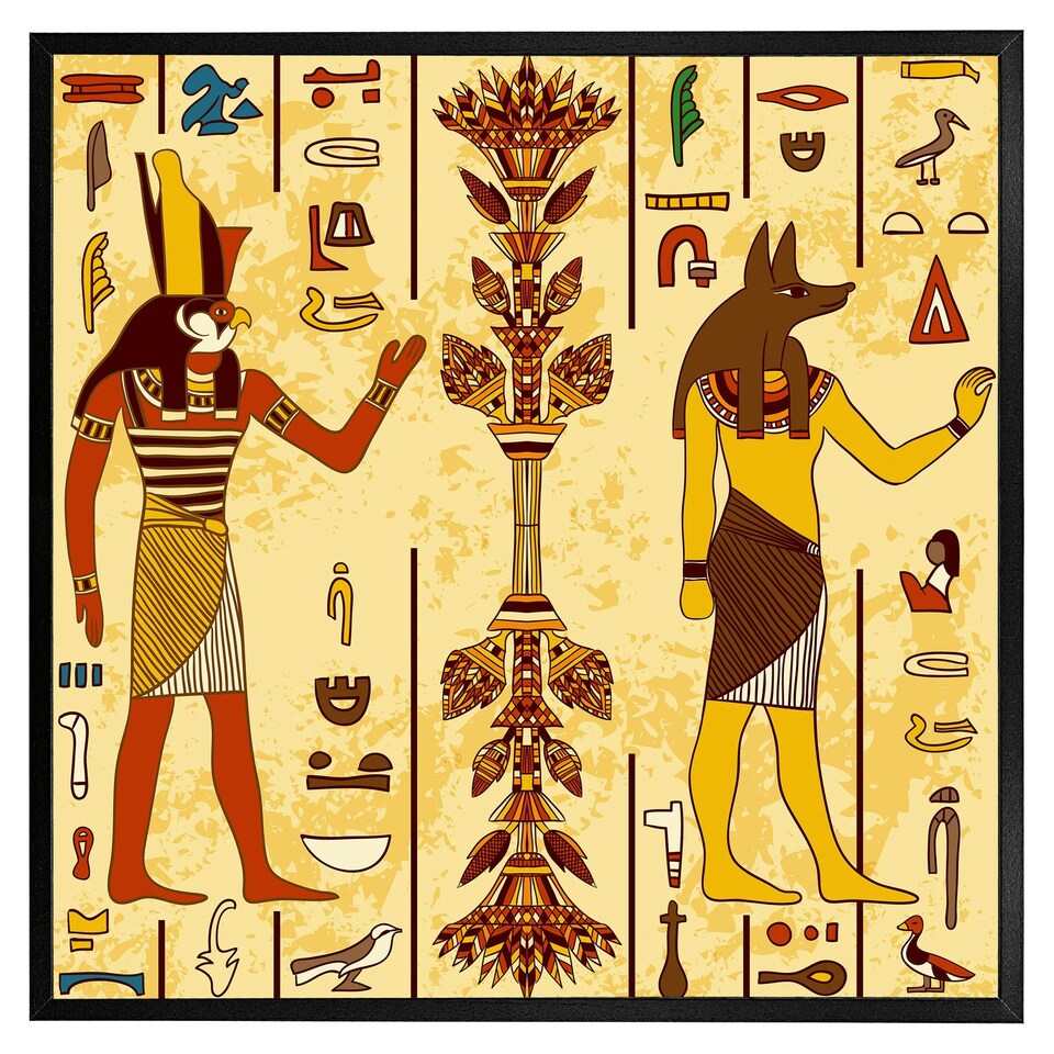 image 1 of Egyptian drawings (Picture Frame) White | S