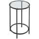 image 1 of Yaheetech Modern Round End Table with Tempered Glass Top Black