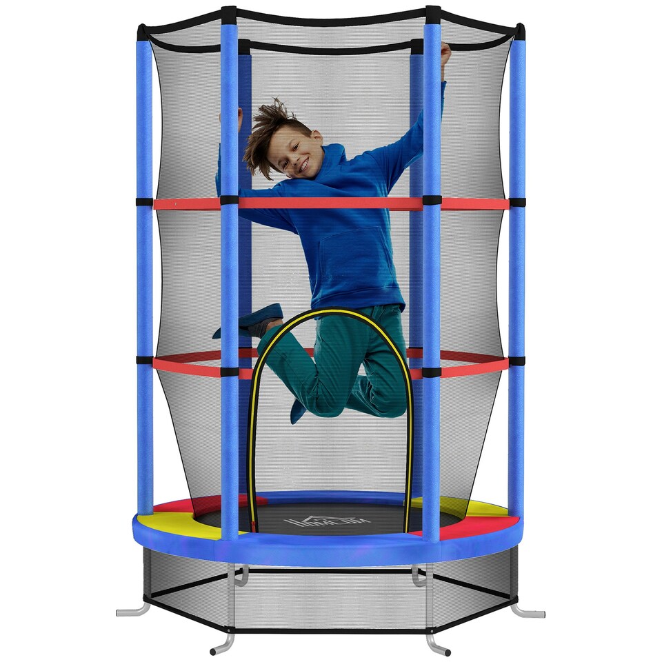 image 1 of HOMCOM Kids Trampoline Mini Bouncer w/ Enclosure Net for 3-6 Years