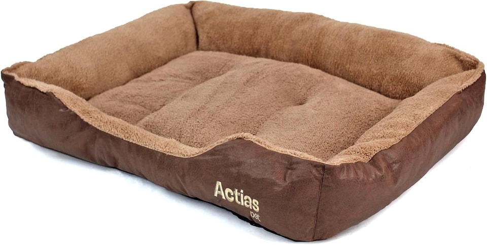 image 1 of Actiaspet Deluxe Faux Leather Dog Bed with Anti-Slip Bottom (Large)