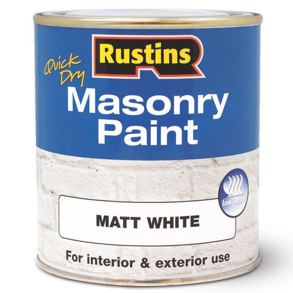 image 1 of Rustins Quick Dry Masonry Paint Matt White 500ml