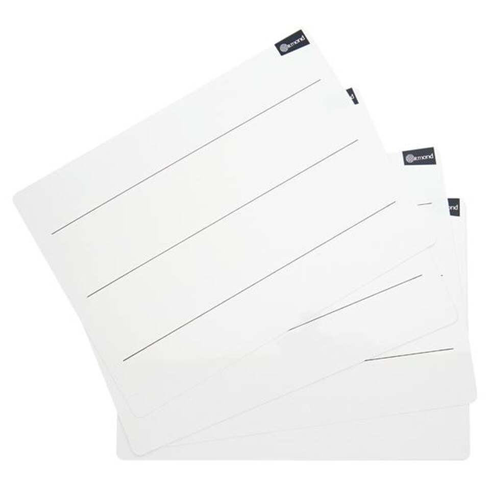 image 1 of Pack of 10 228x305mm Wide Ruled Dry Wipe Boards by Ormond