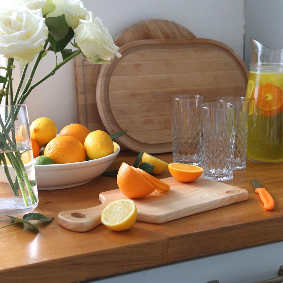 image 1 of Argon Tableware Wooden Chopping Board with Handle - 34cm x 16cm | Brown | Brown