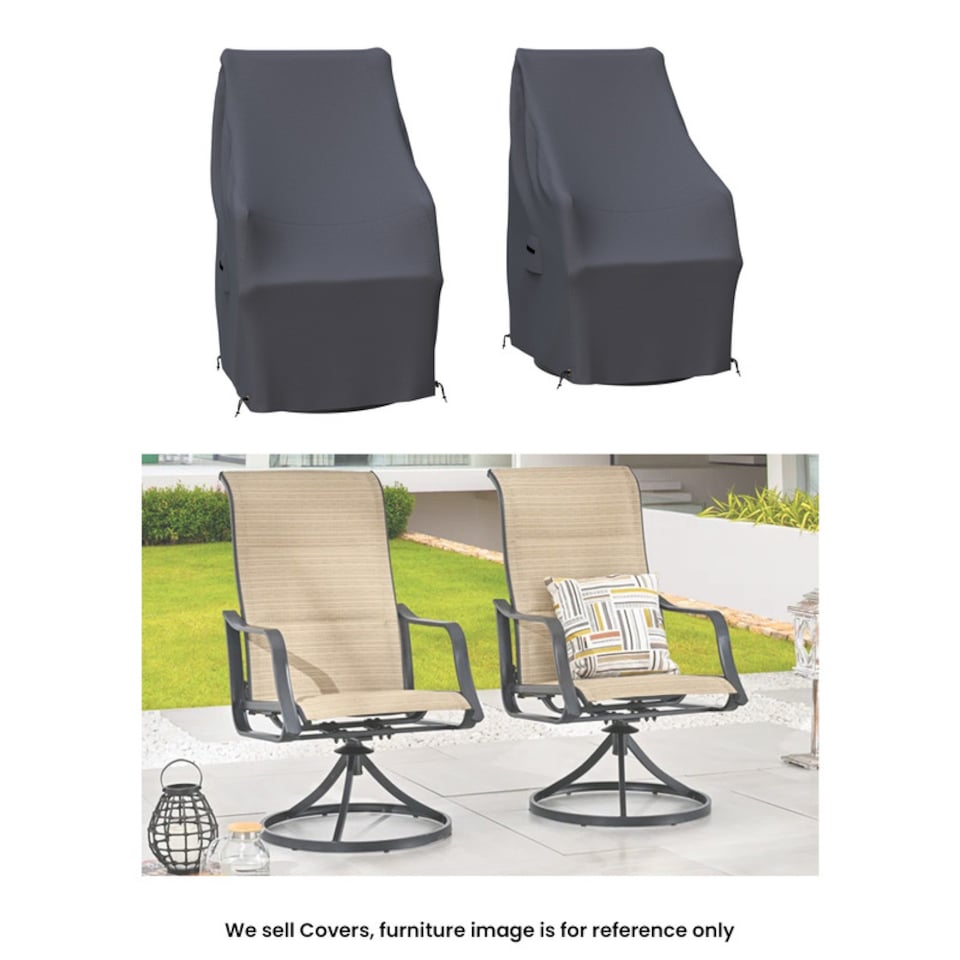 image 1 of Covers and all Rusi Patio Swivel Chair Covers Set of 2 Water-Repellent UV-Resistant Polyester with Tie-Downs for Outdoor Dining Armchairs, 23.2 W x