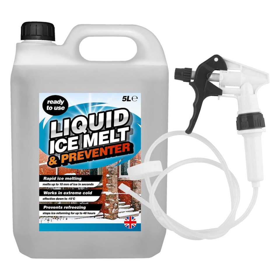 image 1 of 1 x 5L Rapid Liquid Ice Melt & Preventer with Long Hose Trigger Effective Down to -15 Degrees Celsius