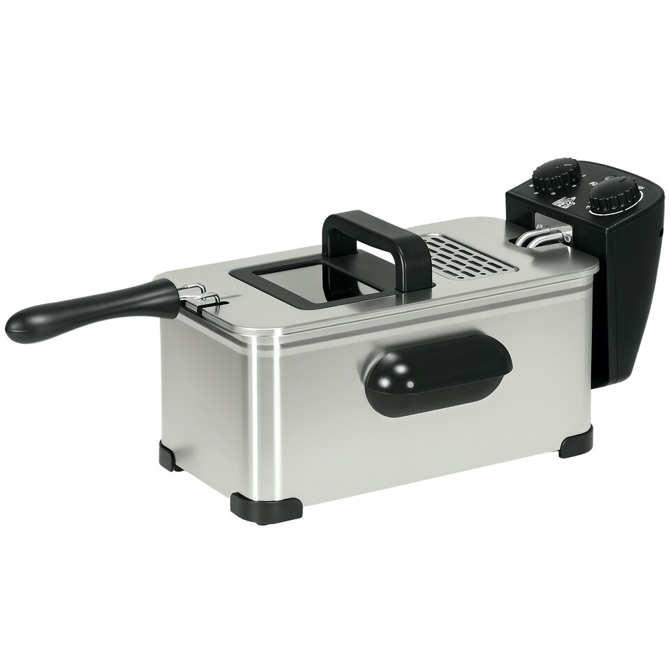 image 1 of HOMCOM 3 Litre Deep Fat Fryer with Adjustable Temperature, 60min Timer, 2000W