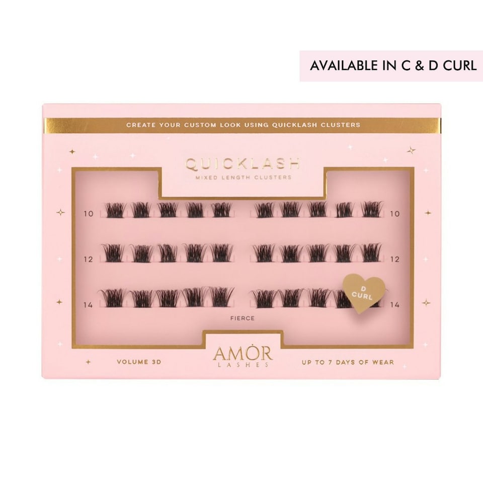 image 1 of House Of Amor - Eyelash Extensions - Mixed Length Clusters - Fierce - Volume D Curl -