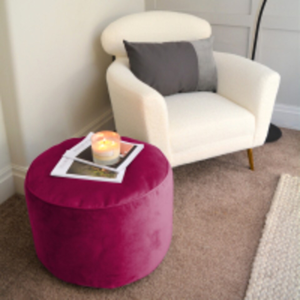 image 1 of rucomfy Velvet Pouffe - Indoor Bean Bag Footstool