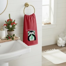 Velosso Penguins Snuggle 2 Pack Christmas Cotton Hand Towels