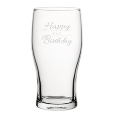 Personalised Birthday Dad Engraved Tulip Pint Glass