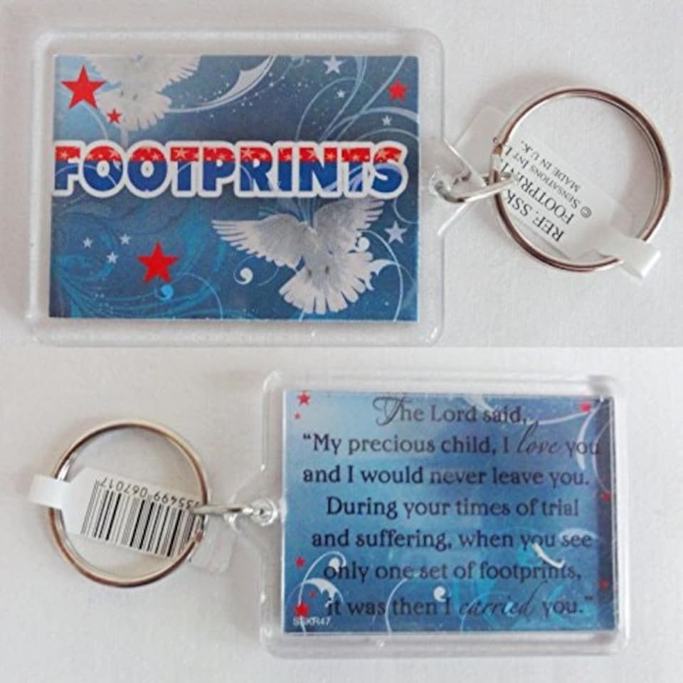 image 1 of FootPrint Sentimental Keyring - Birthday Christmas Gift