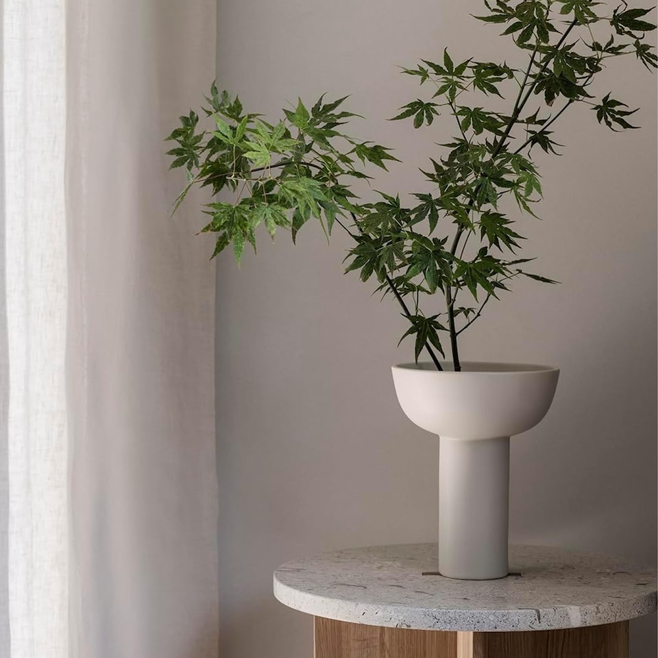 image 1 of Blomus Miyabi Stoneware Vases L - Moonbeam