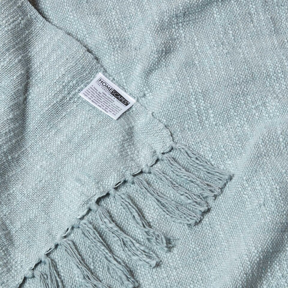 image 1 of Homescapes Nirvana Slub Cotton Grey Throw - 255 x 360 cm Grey