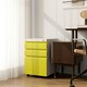 image 2 of Vinsetto 3 Drawer File Cabinet, Lockable Metal Filling Cabinet, Yellow