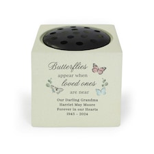 Personalised Butterflies Appear Memorial Vase