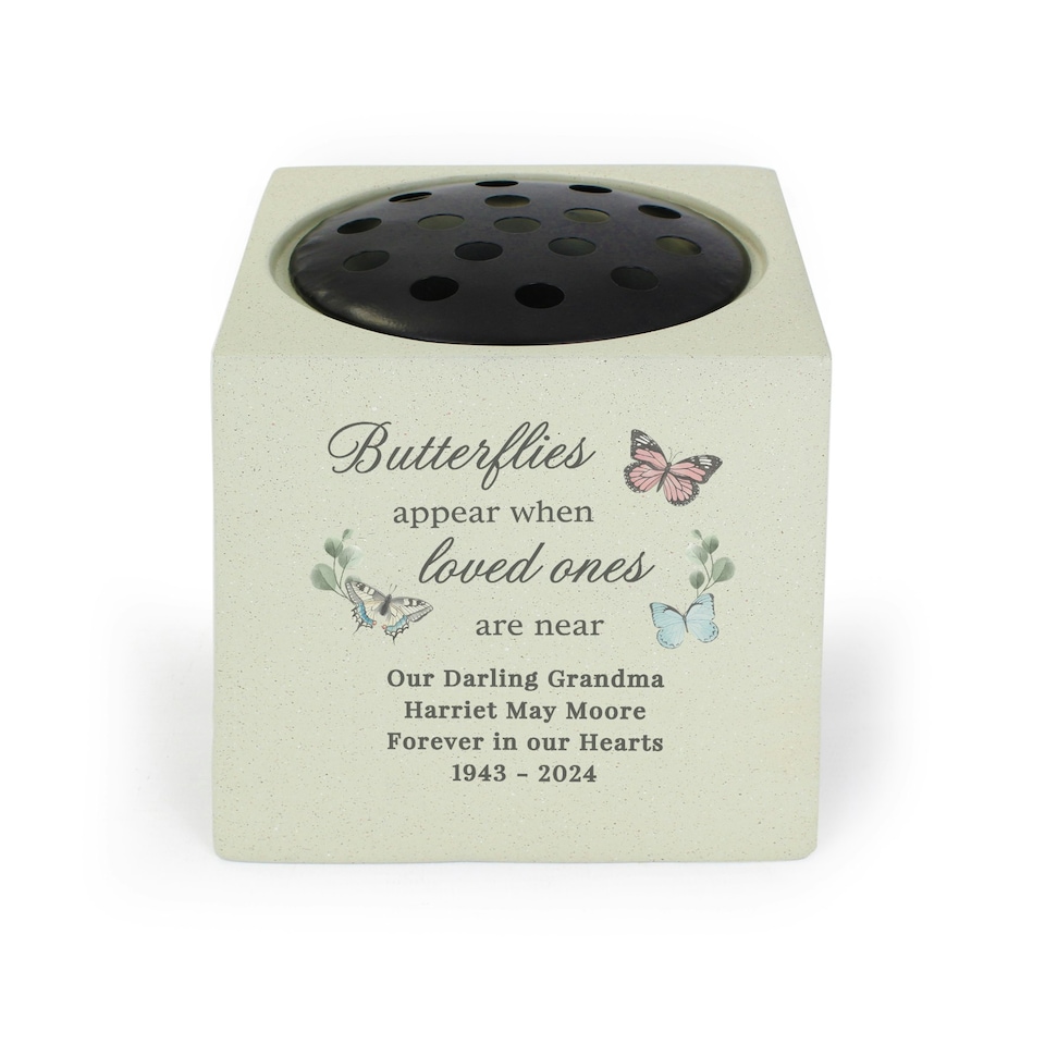 image 1 of Personalised Butterflies Appear Memorial Vase