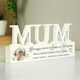 image 1 of Personalised Botanical Memorial Photo Upload Wooden Mum Ornament