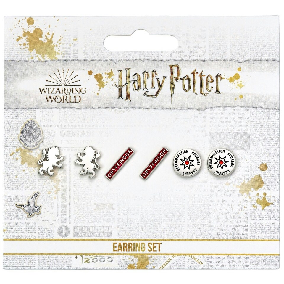 image 1 of Harry Potter Gryffindor Set of 3 Stud Earrings WES00216
