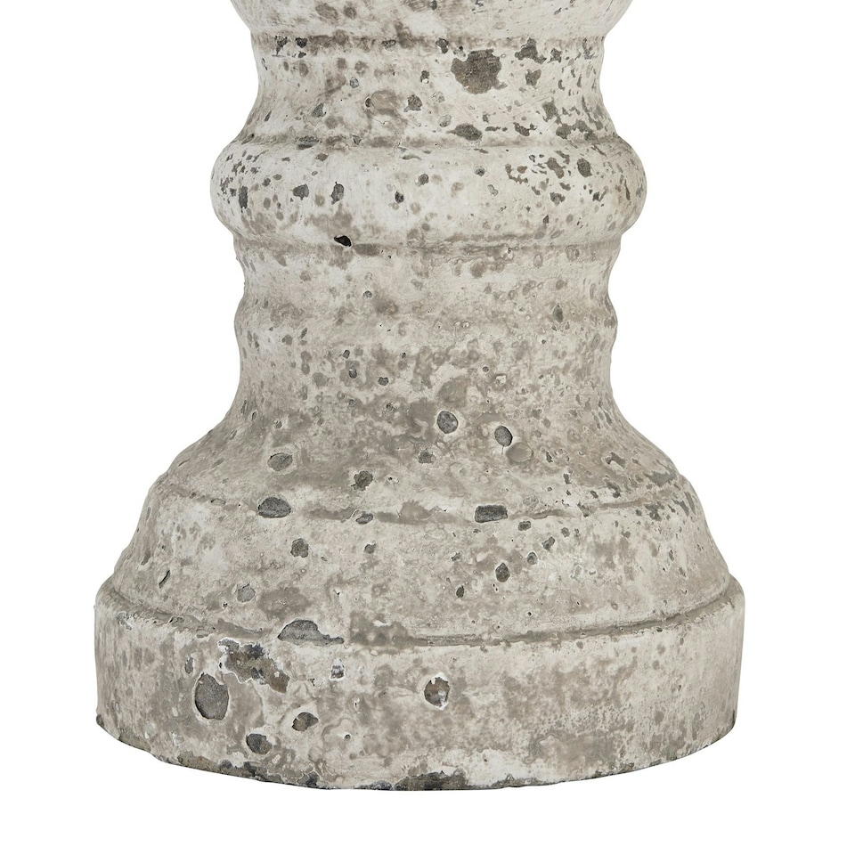 image 1 of Hill Interiors Ceramic Column Candle Holder - Stone - 31cm x 12cm x 12cm