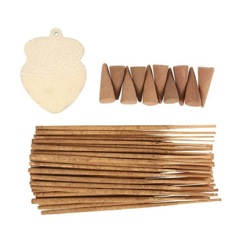 image 1 of Something Different Autumn Warm Vanilla Acorn Incense Gift Set - Brown - One Size