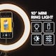 image 4 of Nedis Ring Light, 10" LED Ring Lamp with 120 LEDs on Aluminium Table Stand, USB Powered, with Flexible Phone Holder, 10 Light Modes