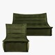 image 7 of icon Kota Velvet XL Bean Bag Sofa & Lounger Set Olive Green Bean Bag Chair Green