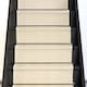 image 1 of Herringbone New England Ivory Stair Runner with Self-Colour Edge