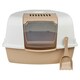 image 1 of Large Cat Corner Litter Tray Hooded Deep Cover Toilet Flap Box with Filter & Scoop | Multi | Mocca | 1