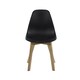 image 3 of Alderley Premium Black Plastic Dining Chairs with Wooden Legs - Set of 2