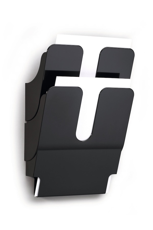 image 1 of Durable FLEXIPLUS 2 Wall Mounted Literature Tray | A4 Portrait Holder | Black