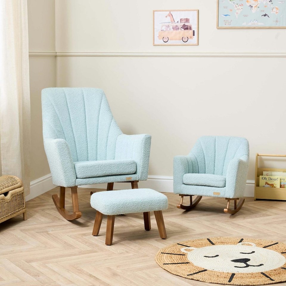 image 1 of Tutti Bambini Jonah Mini Me Children's Rocking Chair - Boucle Ocean Stone Blue